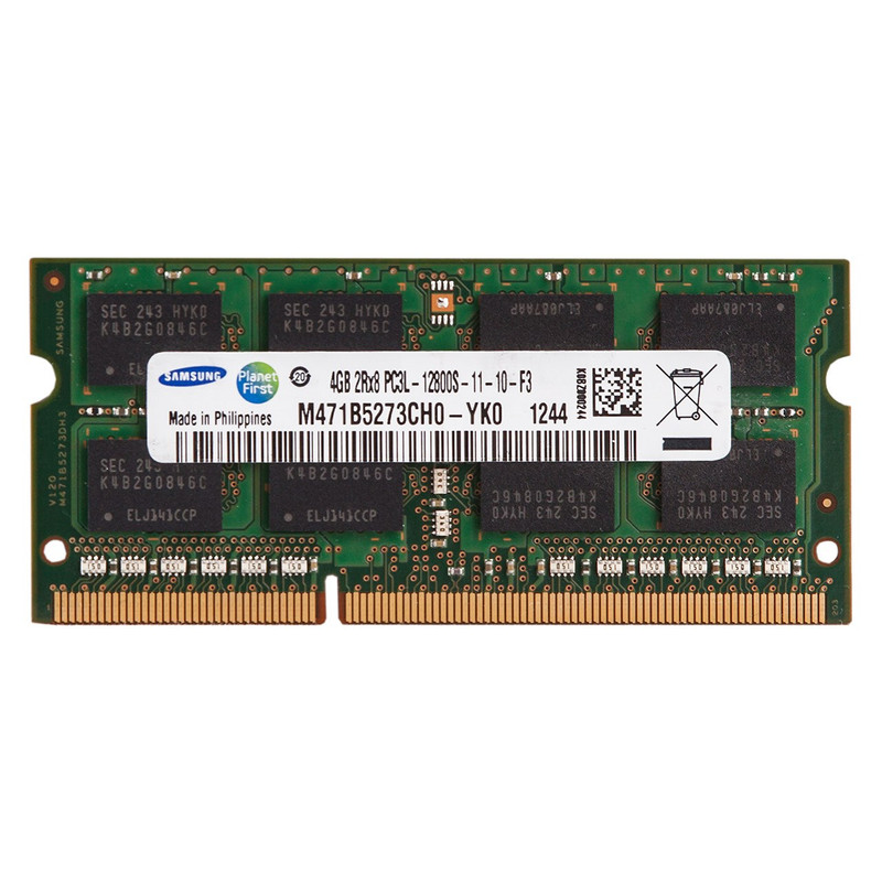 رم لپ‌تاپ سامسونگ مدل M471B5273CH0-YK0 ظرفیت 4 گیگابایت DDR3 SO-DIMM فرکانس 1600 مگاهرتز تک کاناله