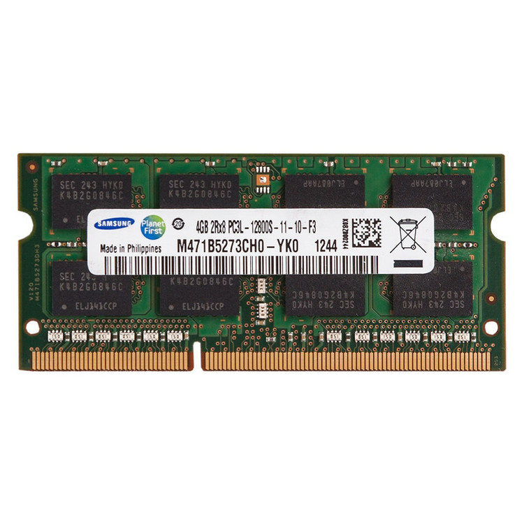 رم لپتاپ سامسونگ مدل M471B5273CH0-YK0 ظرفیت 4 گیگابایت DDR3 SO-DIMM فرکانس 1600 مگاهرتز تک کاناله